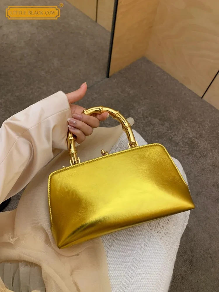 

Fashion Ladies Party Banquet Golden Tote Handbag Elegant Designer Pu Leather Single Shoulder Bag Women Casual Crossbody Bags
