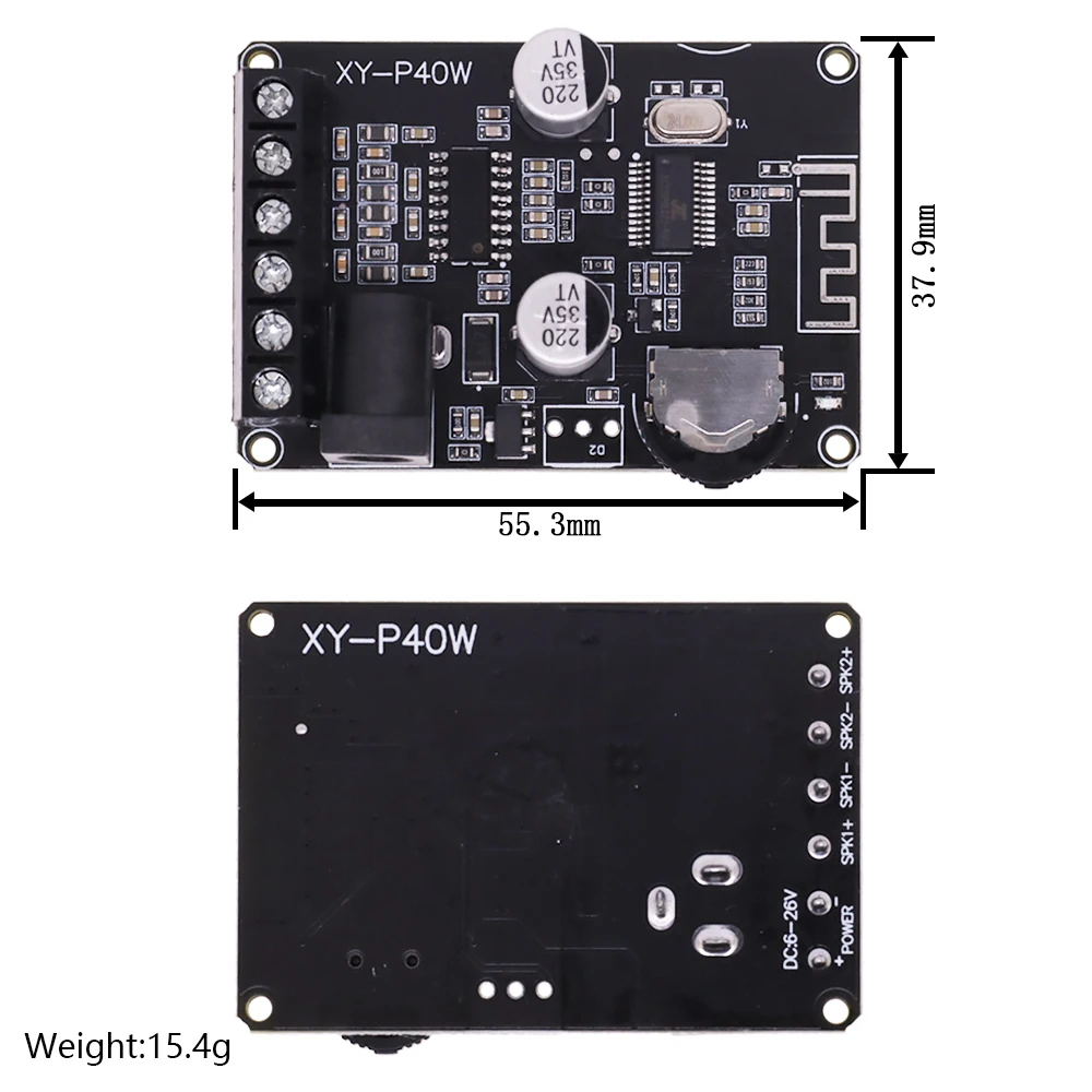 30w 40w stereo bluetooth empfänger leistungs verstärker dual-kanal platine 12v 24v high power digital modul für diy XY-P40W – Detail 10
