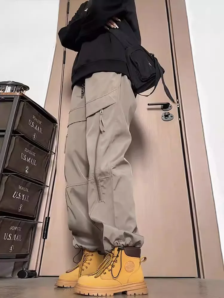 

Мужские нейлоновые брюки карго для активного отдыха, быстросохнущие, повседневные, свободного кроя, молодежные, прямые, для осени