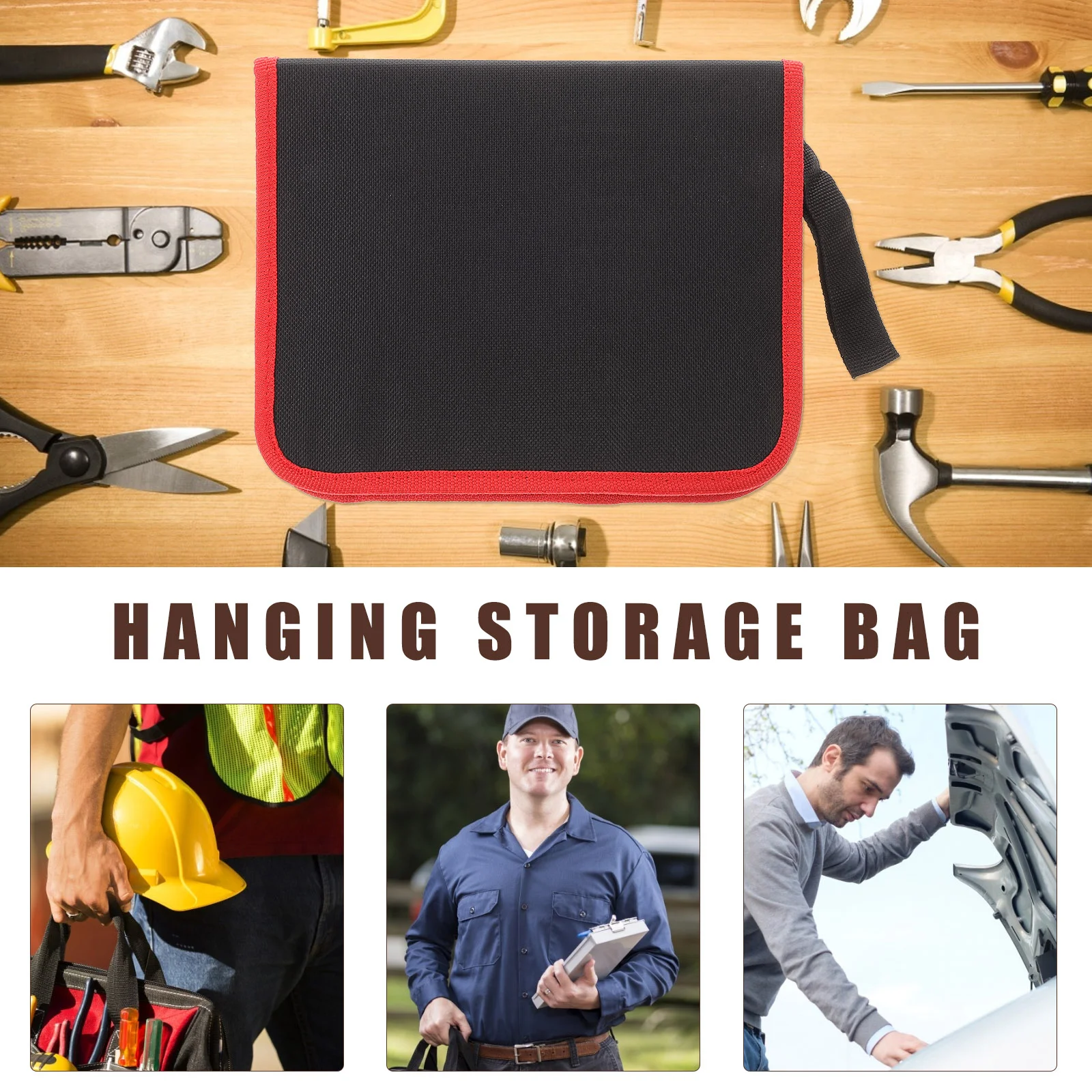 Drill Bit Storage Bag Zipper Bit Tool Bag Oxford Cloth Handheld Bit Pouch Tool Kits Organizer Storage Pouch Canvas