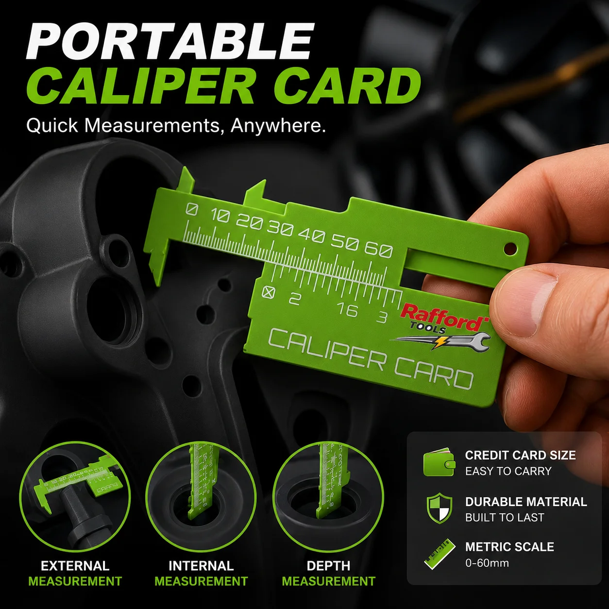 High Precision Portable Vernier Caliper, Caliper Card, Lightweight and Scratch Resistant PLA Material for Home DIY Within 8cm