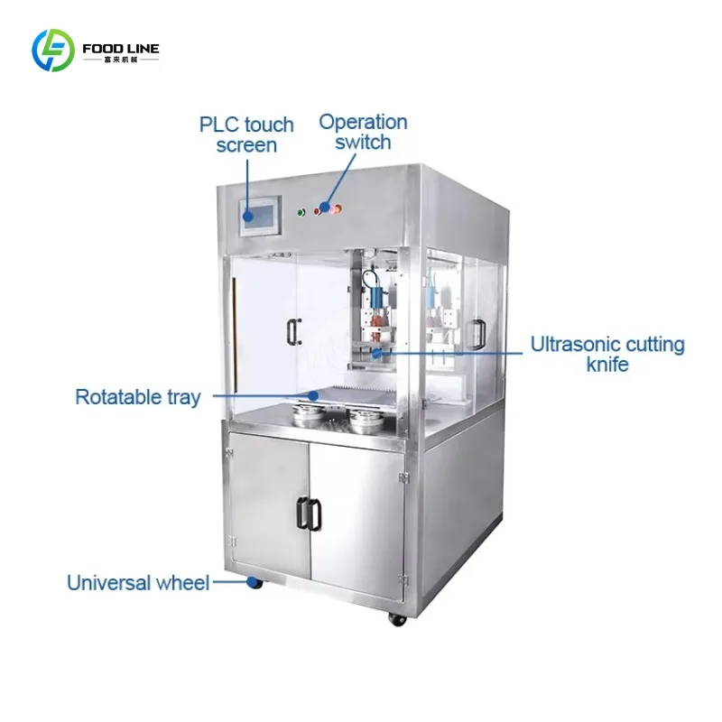 Customized Industrial Vertical Pastry Layer Cake Cutting Machine Ultrasonic Frozen Brownie Slicing Equipment
