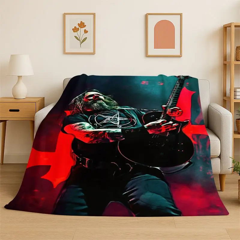 Retro Slayer Heavy Metal Rcck Band Sign Flannel Blanket Soft Warm Throw Blanket for Bedroom Living Room Bed Travel Picnic Gift