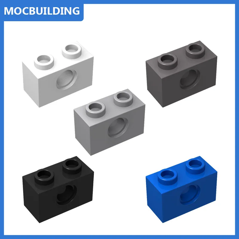 Moc Building Blocks Parts with Hole, Tijolos compatíveis DIY, Partículas montadas, Brinquedos Educativos Criativos, 3700, 1x2, 50G Around 66Pcs