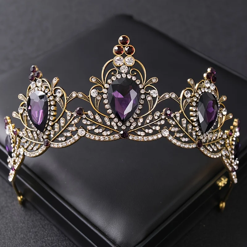 Baroque Crystal Crowns And Tiaras Vintage Rhinestone Prom Crown Tiara Diadem For Women Bride Wedding Hair Accessories Jewelry