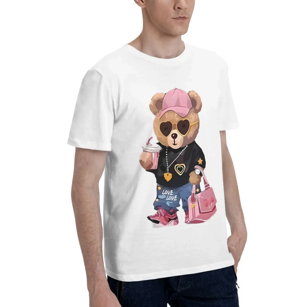 Cute Bear Streetwear Set Top Quality Movement High grade Title Top tee Activity competition Eur Size