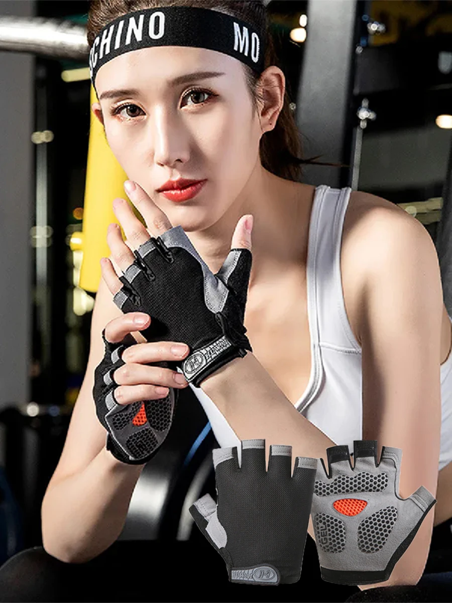 AliExpress Professional Gym Fitness Breathable Anti-Slip Women Men Half Finger Summer Fishing Cycling Fingerless Gloves Female Bicycle Bike