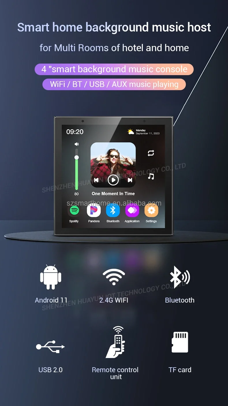 

4 inch smart home audio amplifier set WiFi Bluetooth 4 * 25w wall ceiling speaker Bluetooth background music host mini system