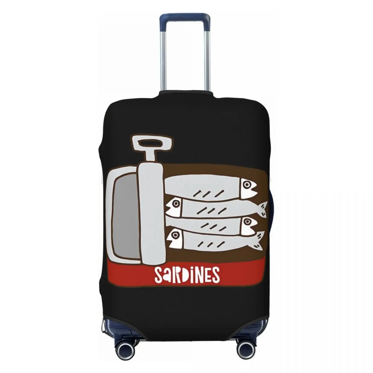 

Vibrant Retro Sardines Suitcase Cover Practical Business Protection Luggage Accesories Vacation