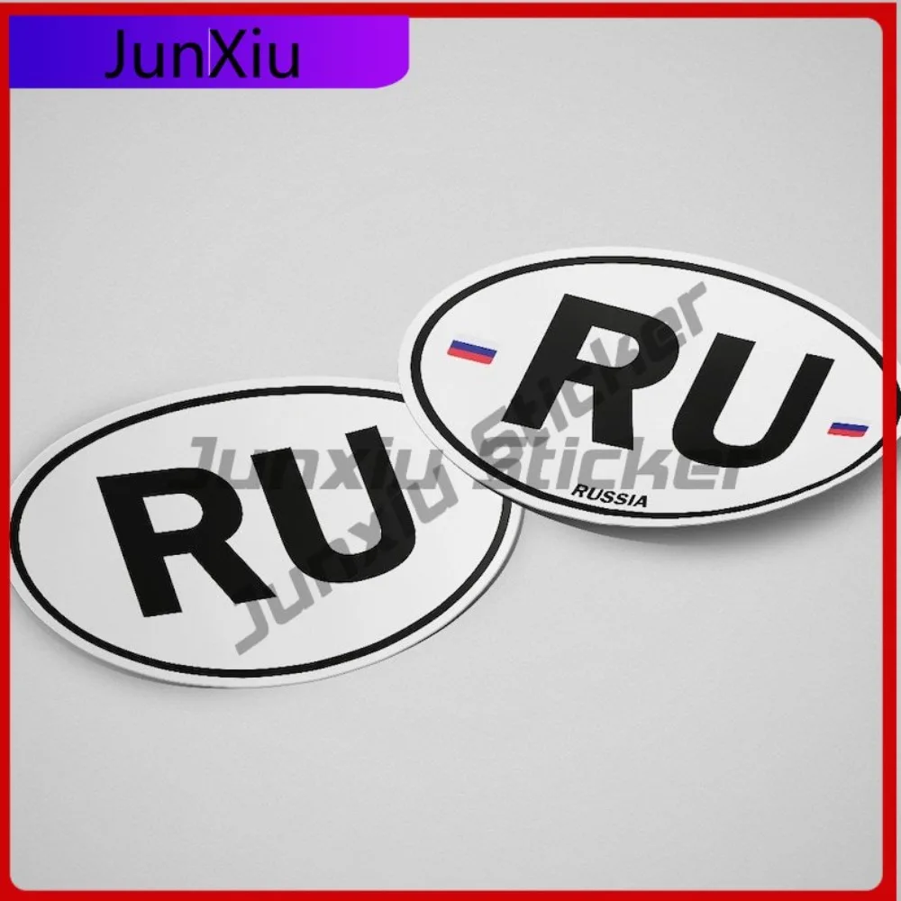 

Russia Flag Sticker Oval-shaped White and Black Country Creative Motocross Cars Scratch Proof Anti UV Vehicle Decor Car Styling