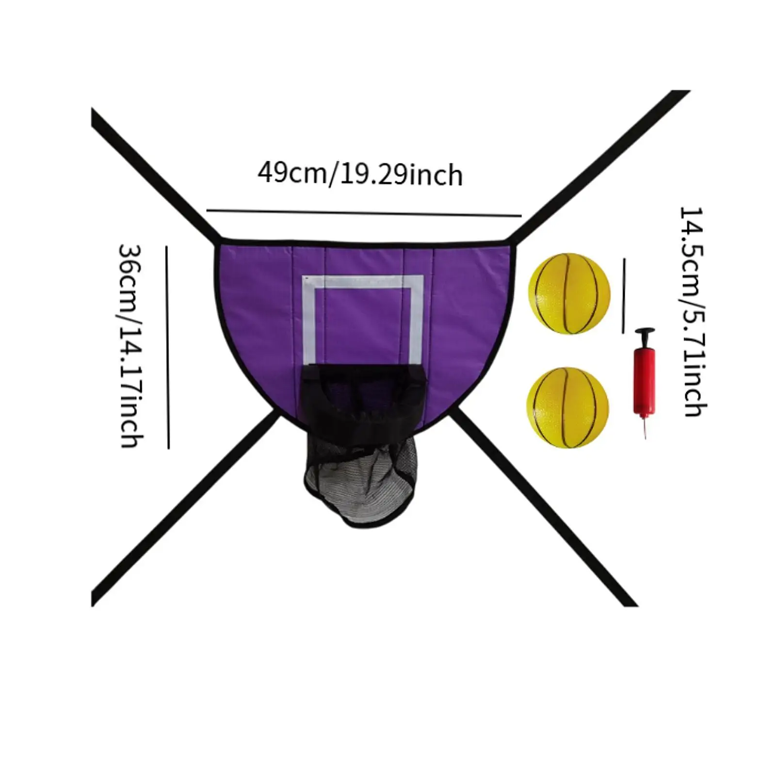 طوق كرة السلة للترامبولين اللوحة الخلفية ألعاب رياضية هدف كرة السلة العالمي سهل التركيب لطوق كرة السلة للأطفال