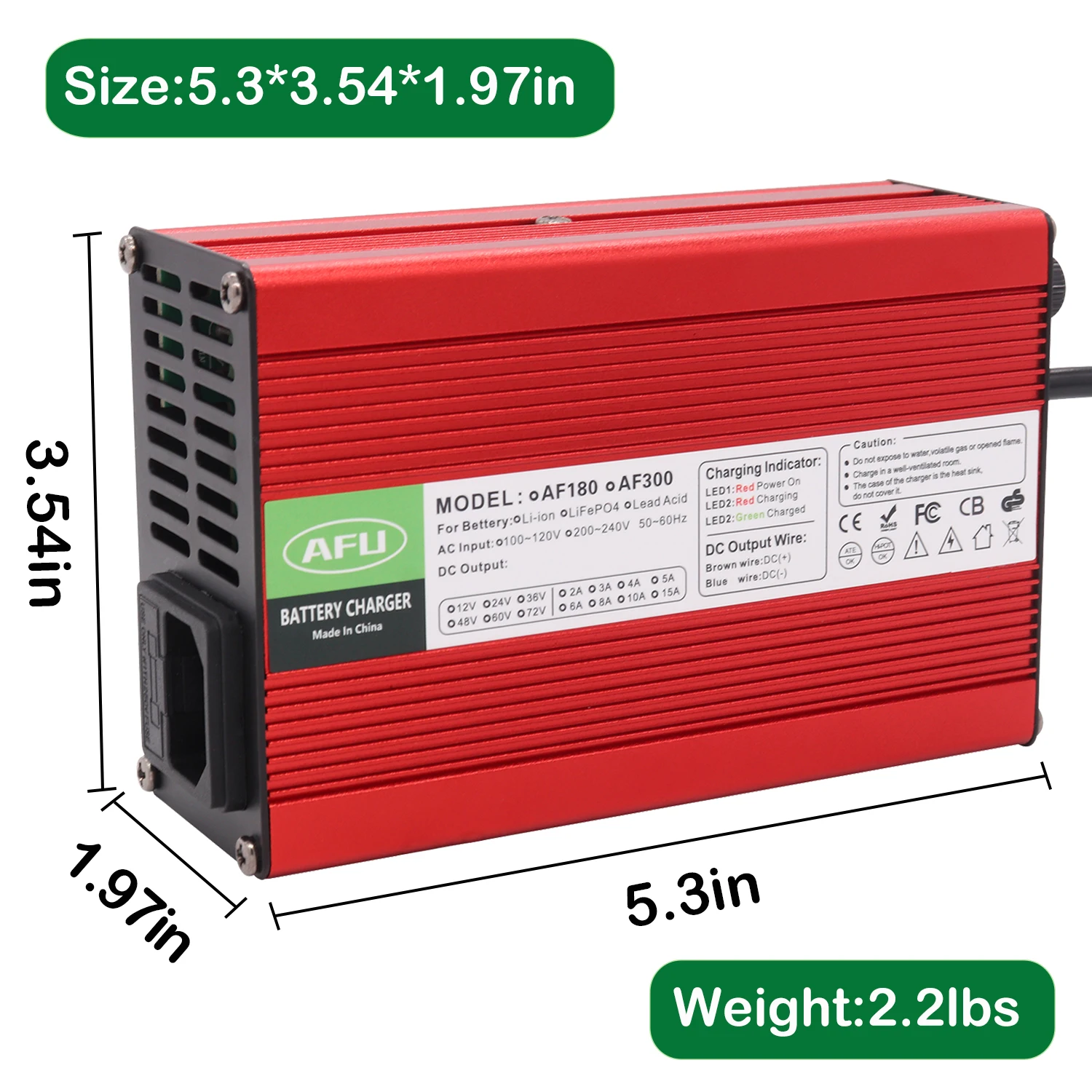 Imagem -02 - Carregador Inteligente de Alumínio Afu Carregador Rápido para 14s 51.8v 51.8v 51.8v 51.8v Carregador Rápido