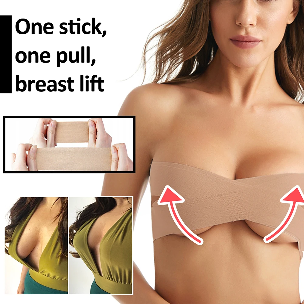 1 rotolo di nastro per sollevamento del seno per donne di grado medico nastro per modellare il seno adesivo invisibile resistente al sudore reggiseno appiccicoso copricapezzoli