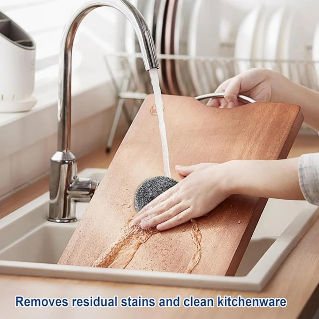 

Набор из 2 металлических мочалок из нержавеющей стали – устойчивые к ржавчине металлические мочалки для тяжелых кухонных загрязнений, идеально подходят для кастрюль, сковородок и грилей