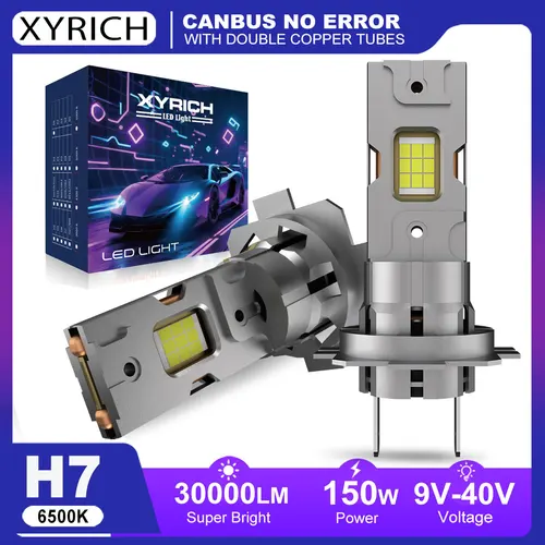 30000LM H7 faros LED Canbus Mini H7 bombillas 120W 6500K tubos de cobre dobles blancos luces de coche con ventilador faro 12V-40V