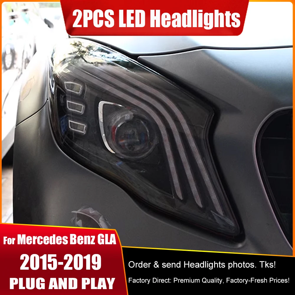 

Car Lights for Mercedes Benz W156 Gla200 LED Headlight Projector Lens 2015-2019 Gla260 Head Lamp Gla DRL Signal Auto Accessories