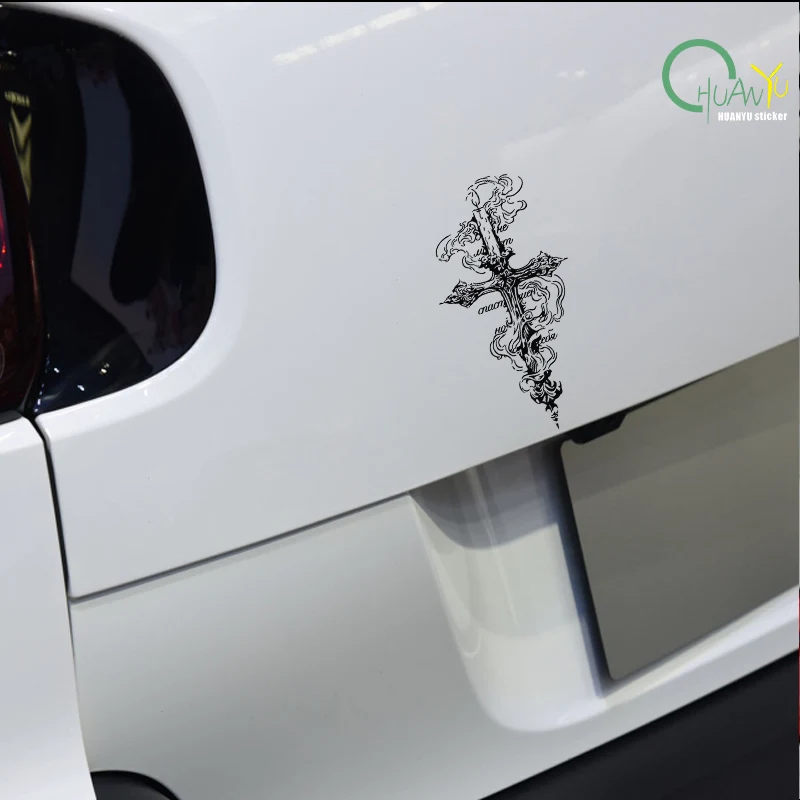 ملصق سيارة مزخرف متقاطع على شكل طوطم شوكة، ملصق عاكس مقاوم للماء ومقاوم للخدش للسيارة والدراجات النارية. #2