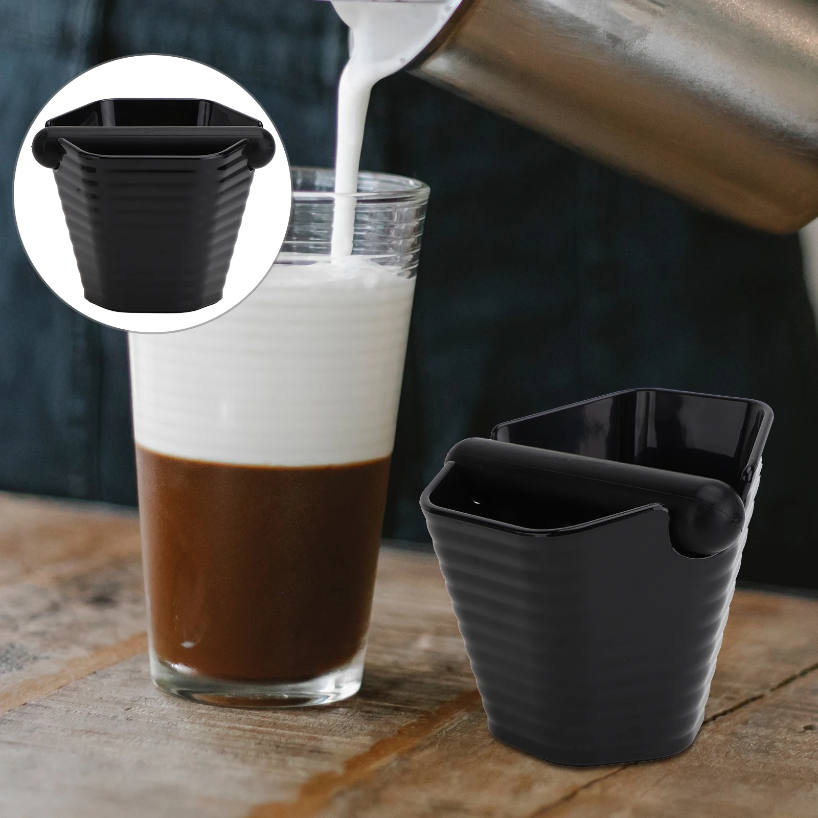 

1pc Knock Box Coffee Grounds Container Anti-Skid Bottom Easy Clean Mini Espresso Powder Bin Coffee Maker Accessory
