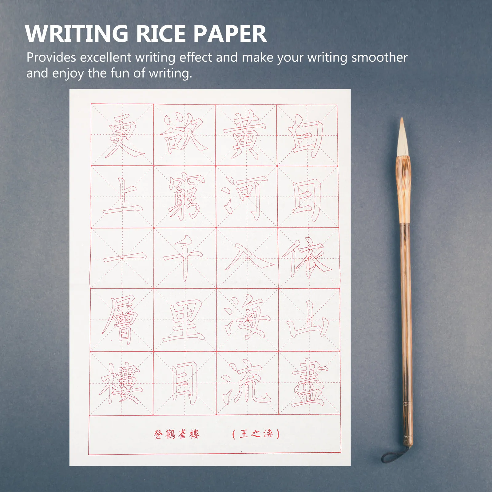 30Sheets Lightweight Calligraphy Practice Paper Thick Rice Paper for Chinese Writing Technique Improvement Portable Tracing