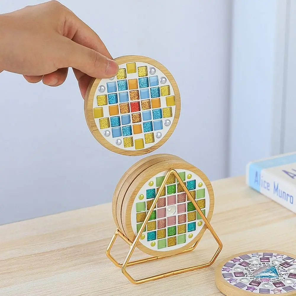 Tapete para tazas con mosaico de actividades entre padres e hijos, paquete de Material para desarrollo intelectual, bricolaje, tapete para tazas con mosaico, posavasos, Material hecho a sí mismo