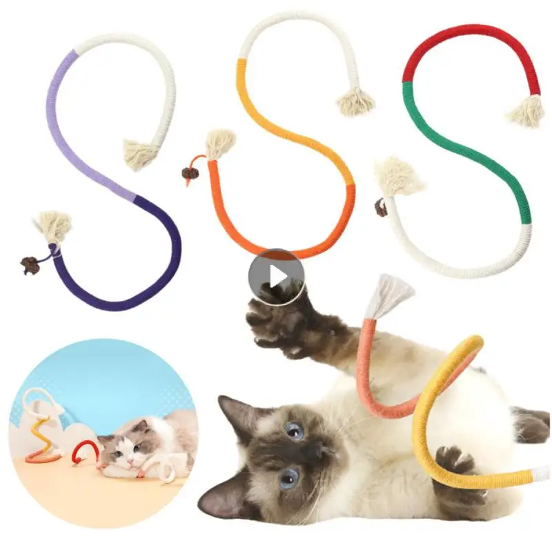 Cat String Toy Interactive Cat Scratcher Cotton Rope Toy Bite-resistant Chewing Teething Cat Toy Pet Teaser Wand String Rope