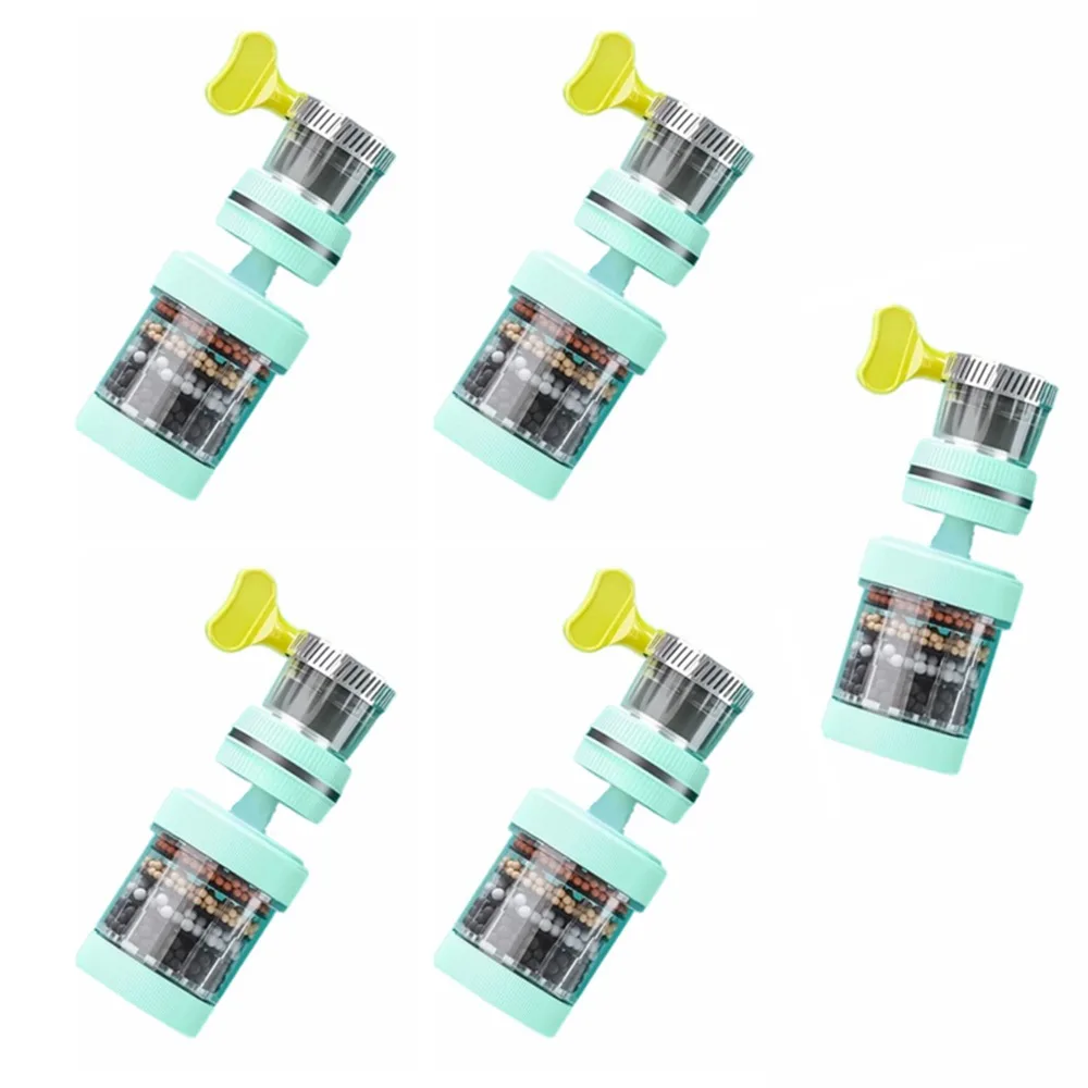 

5 шт. 6-слойный фильтр для крана, вращающийся на 360 градусов универсальный фильтр для очистки воды, съемный гибкий