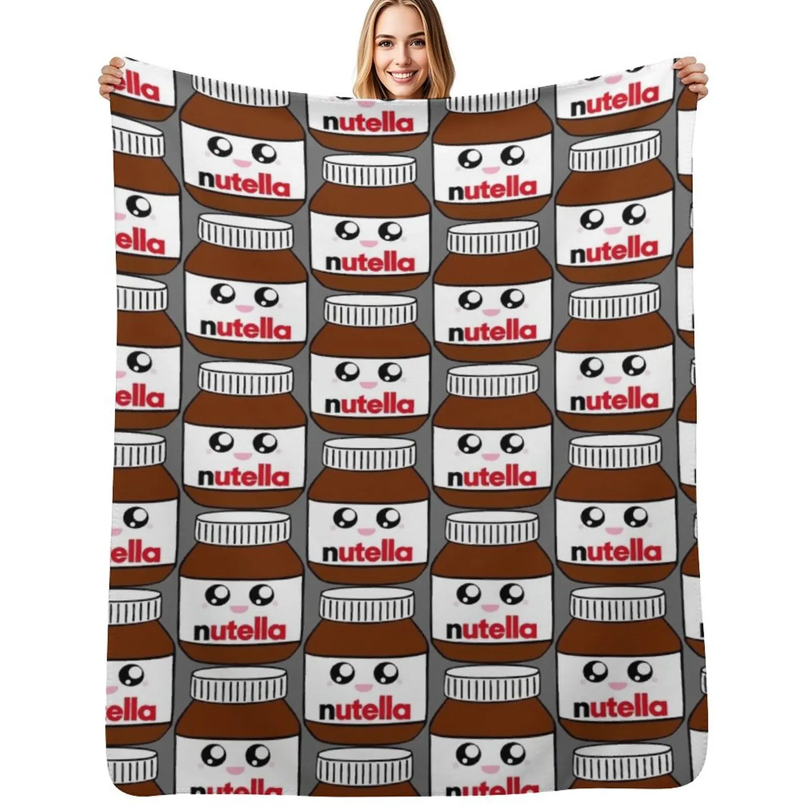Nutella Throw Blanket Portable Lightweight Blanket for Travel Camping