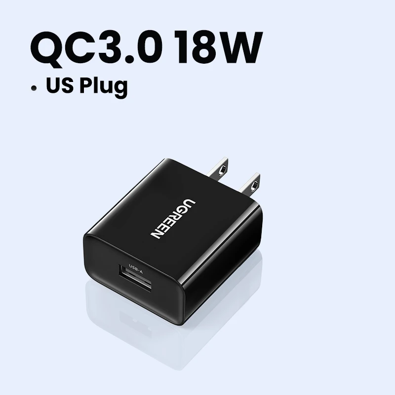 Ugreen Быстрое зарядное устройство 18 Вт Qualcomm 3.0 для Samsung, Xiaomi, Huawei — фото товара