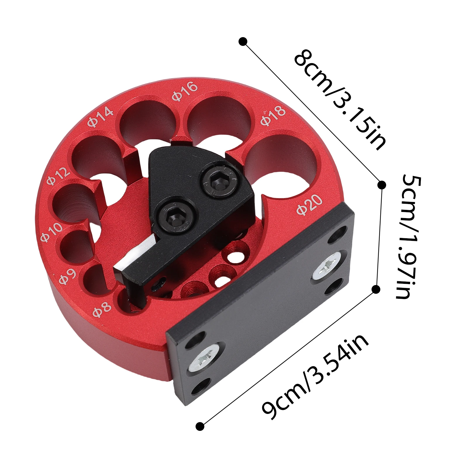أداة تقريب الخشب، أداة مساعدة للقضيب الدائري مع شفرة كربيد، أداة صانع وتد ذات هيكل دائري، 8 فتحات مقاسات (Φ8-20 مم)، Elect #6