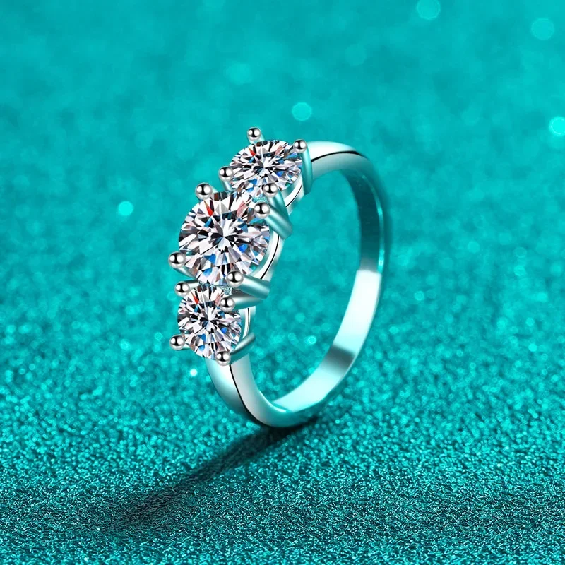 Positive Genuine 18K White Gold Rings 2CT Moissanite Diamond Jewelry Anniversary Carbon Jewelry Ring Halo Engagement for Women