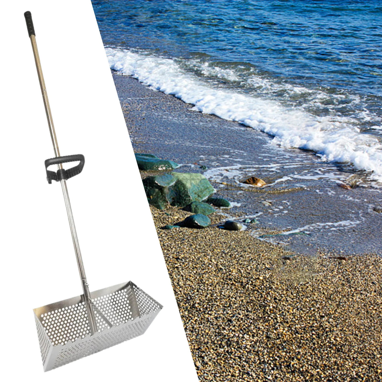 Rake Praia Coleta Ferramenta Ancinho Mão Longa Marisco Sand Crab Filtro de Areia Jardinagem Agricultor