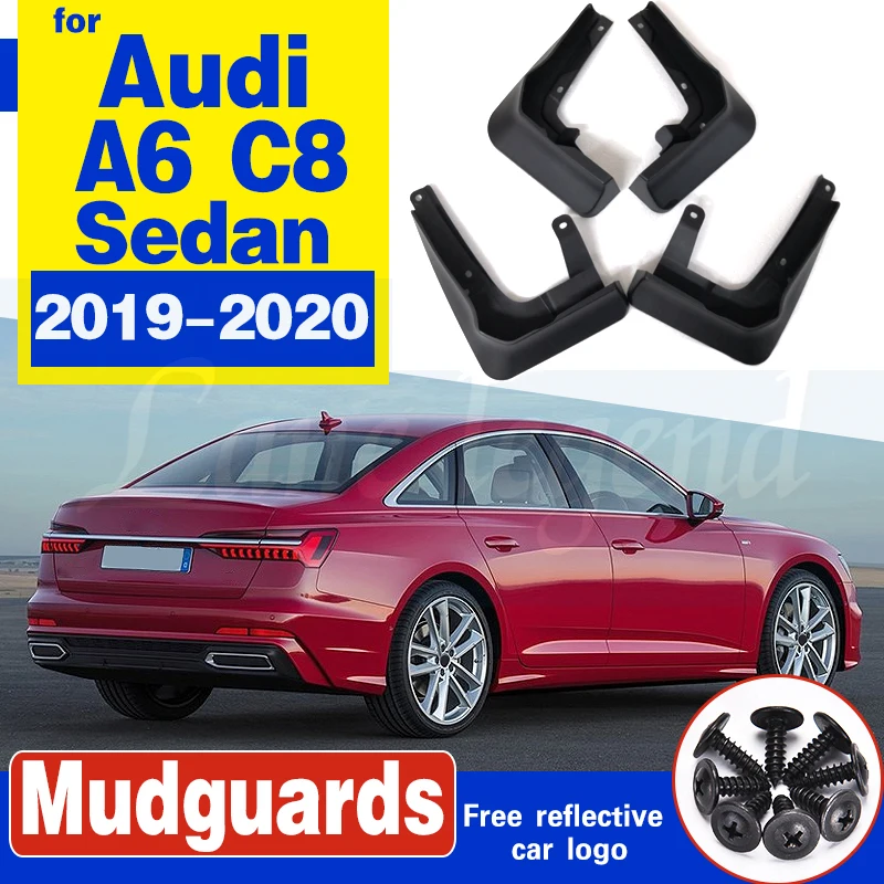 Front Rear Car Mudflap for Audi A6 Saloon S-Line Sport C8 2019~2020 Fender Mud Guard Splash Flaps Mudguard Accessories 5th 5 Gen