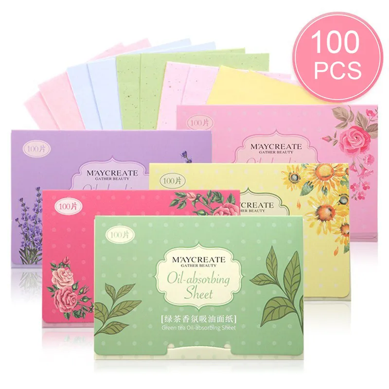 100PCS/Set Face Oil-Absorbing Paper Cleaning Tissue For Oily Skin Portable Oil Blotting Sheets Oil Control For Men And Women