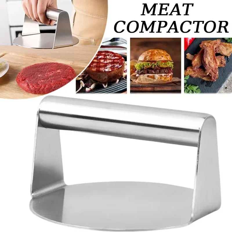 Stainless Steel Burger Press Smash Hamburger Patties Meat Masher Circular Mold for Deli Meats Kitchen Accessory