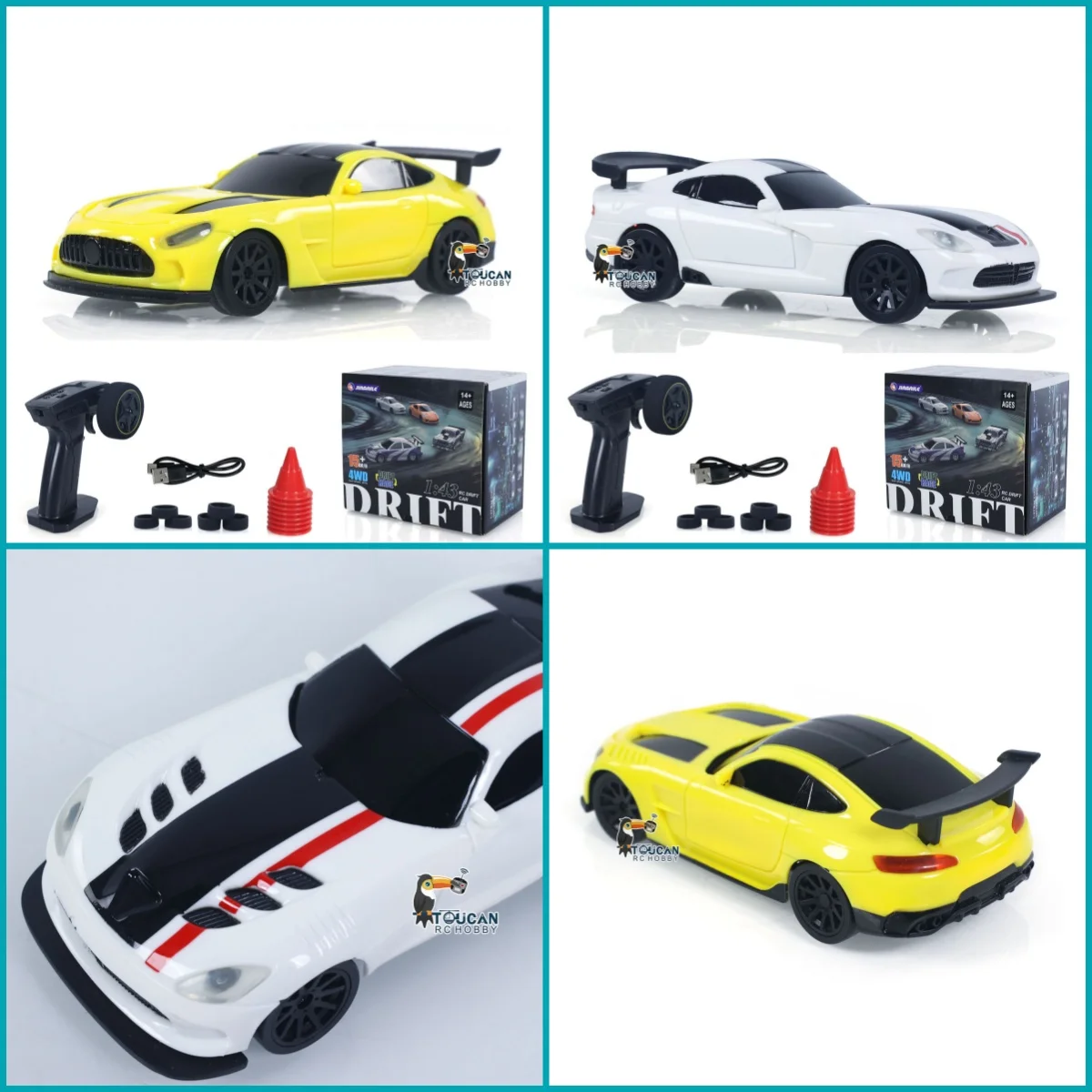 1/43 RC Drift Car RTR 4WD Napęd na cztery koła Sterowanie radiowe Szybki model 2.4G Wyścigi Drifting Cars Zabawka Model Prezenty urodzinowe