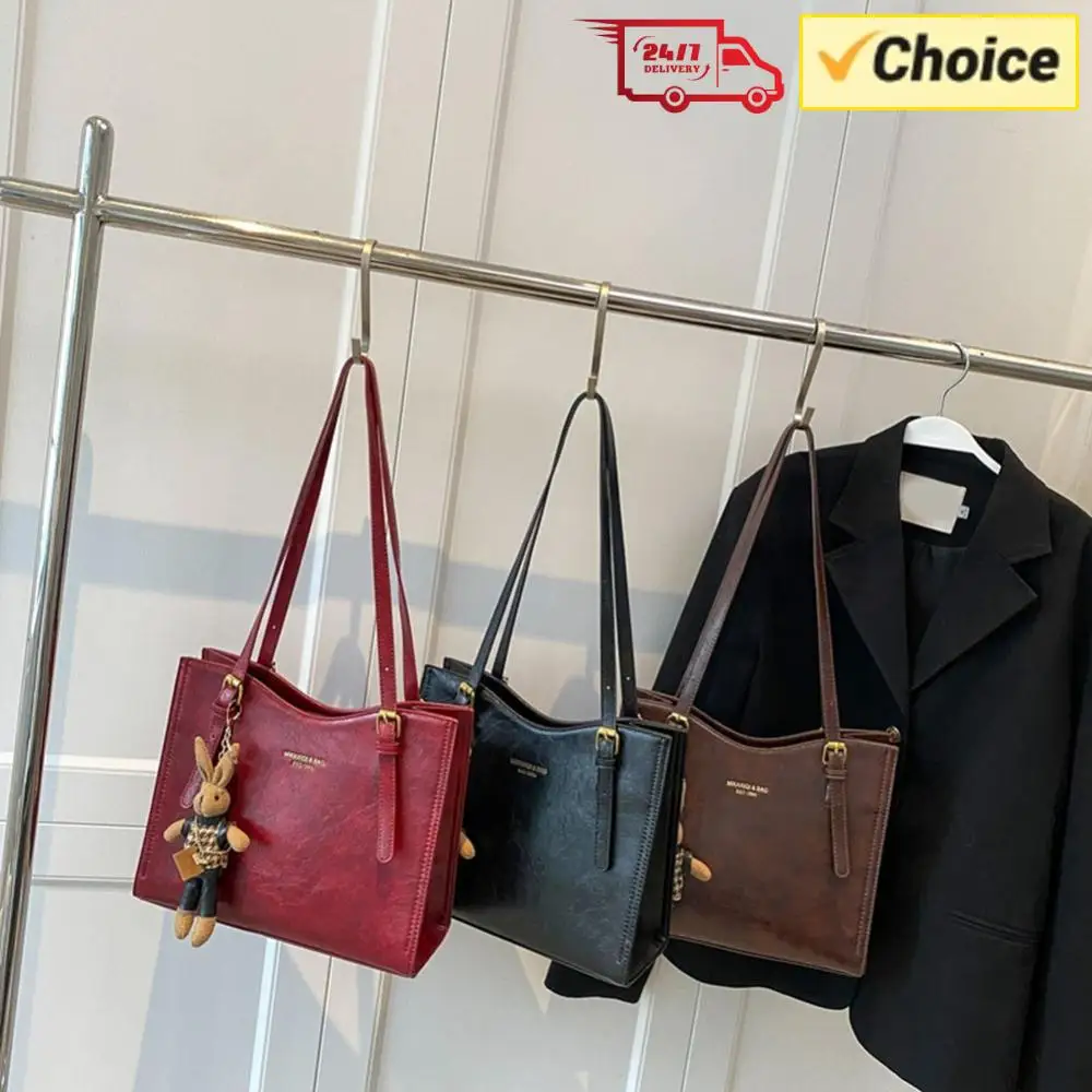 

Женская винтажная сумка через плечо с подвеской, ретро-сумка-тоут, вместительная модная сумка через плечо, женская сумка для поездок на работу