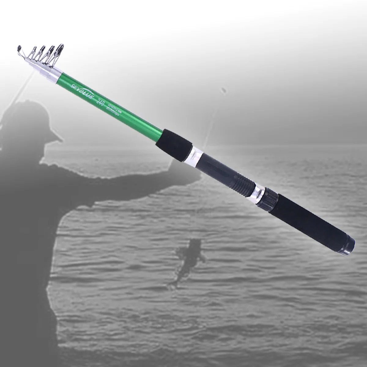 

2.4M Fishing Rod Telescopic Travel Poles FRP Random Color Fiberglass Durable Lightweight Multi-purpose Hook Holder Effective