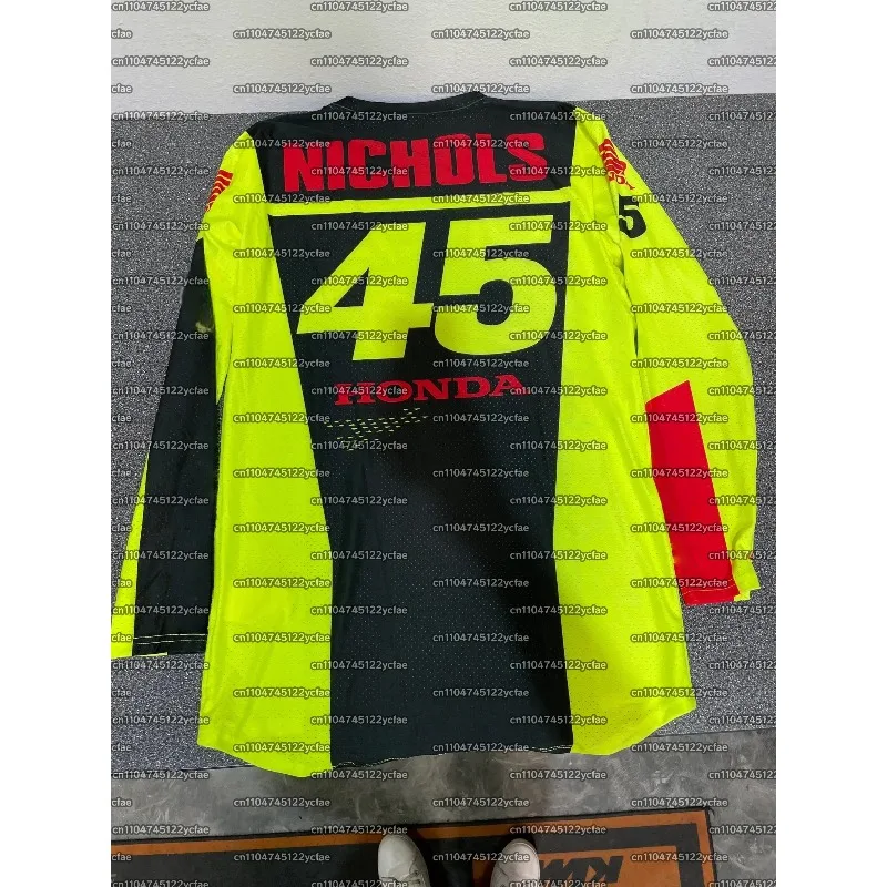 

Мотоцикл Honda # 45, осенняя футболка NICHOLS, мужская дышащая футболка с длинными рукавами для горного велосипеда, одежда для мотокросса, Джерси