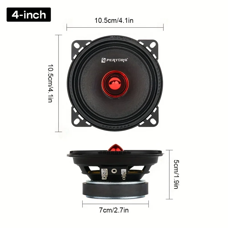 Car mid-range speaker 4/5-inBullet-shaped full-range speaker High-fidelity stereo sound quality Upgrade the car audio system Mul