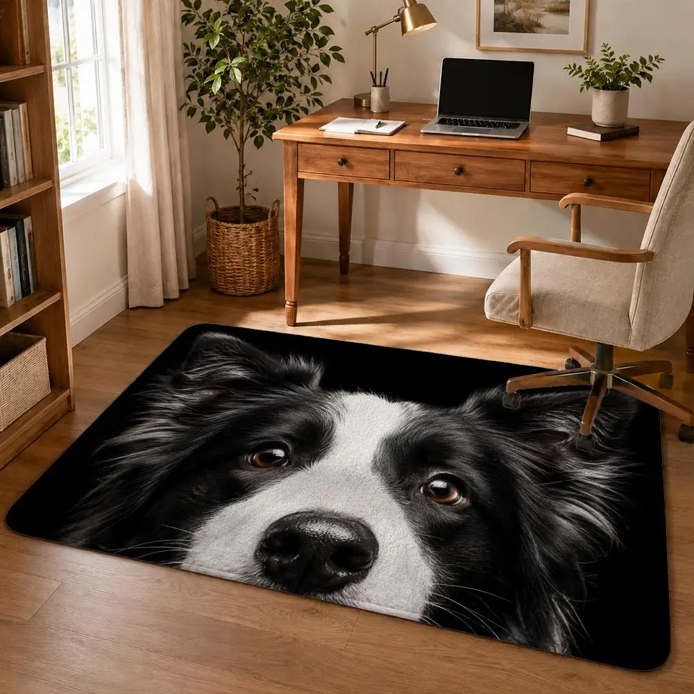 Cute Siberian Husky Floor Mat Soft Flannel Rug Non Slip Washable Quick Dry Mat for Bathroom Bedroom Kitchen Home Decor