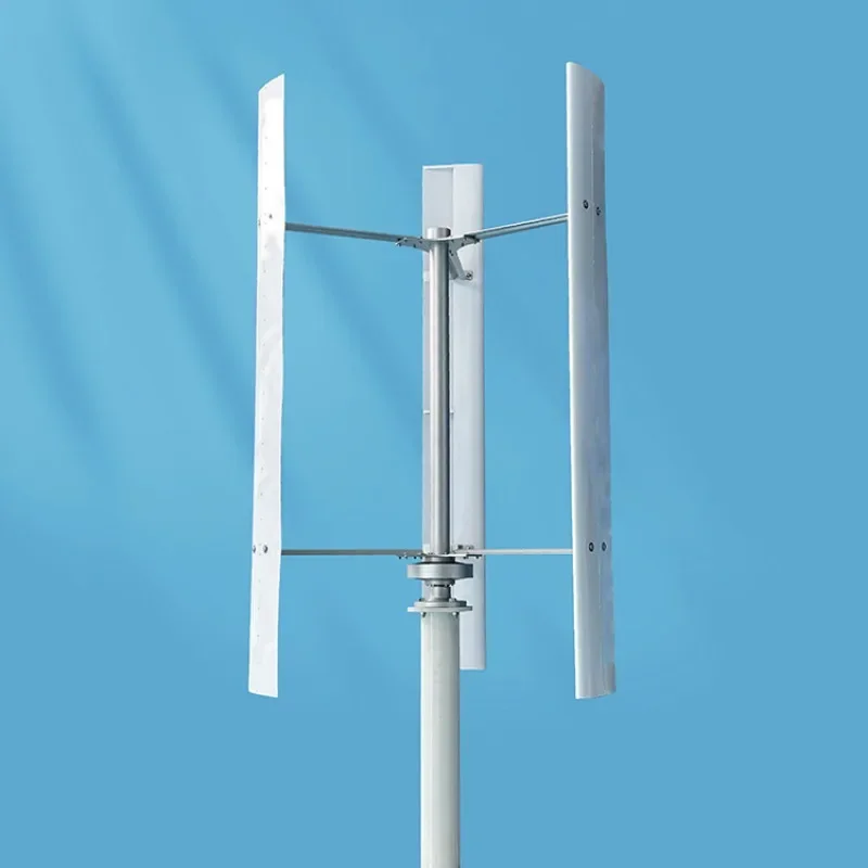 Vertical axis 200W small wind energy wind turbine, wind-solar hybrid power generation street light system for outdoor monitoring