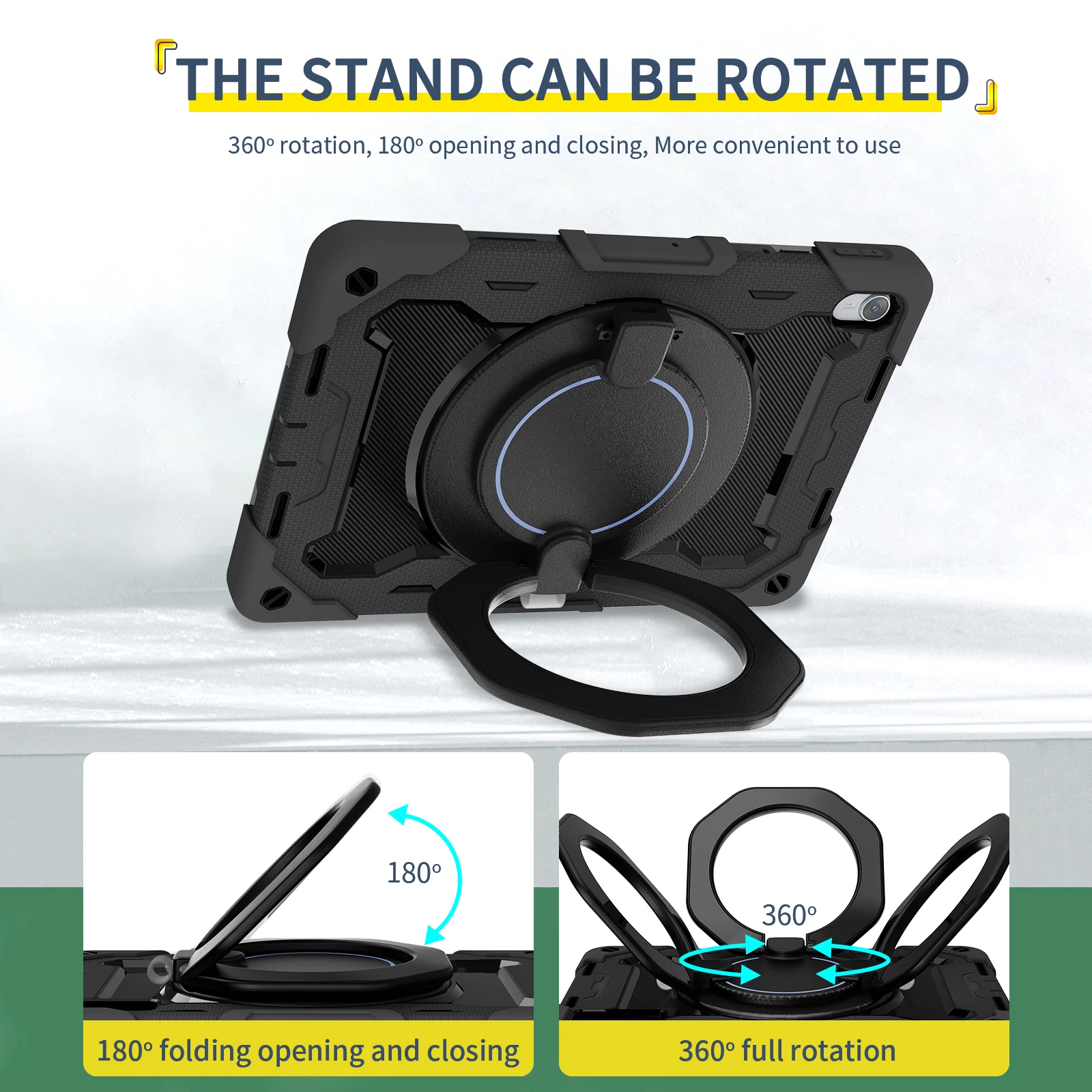 Rotating Case For Huawei Honor Pad 20 10 9 8 X9a X9 X8 Pro X8b X8a 7 6 V6 V7 MatePad 11.5 SE 11 10.4 10.1 T 10 S C5e Handle Grip