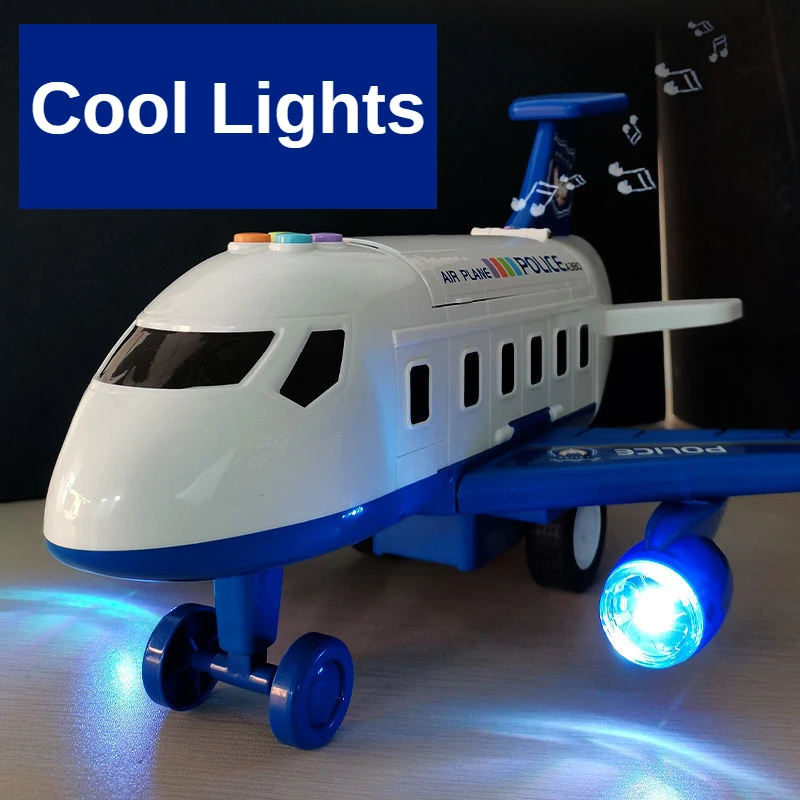 Large Size Passenger Plane Deformation Music Simulation Track Inertia Toy Aircraft Kids Airplane Toy Deformable Storage Aircraft