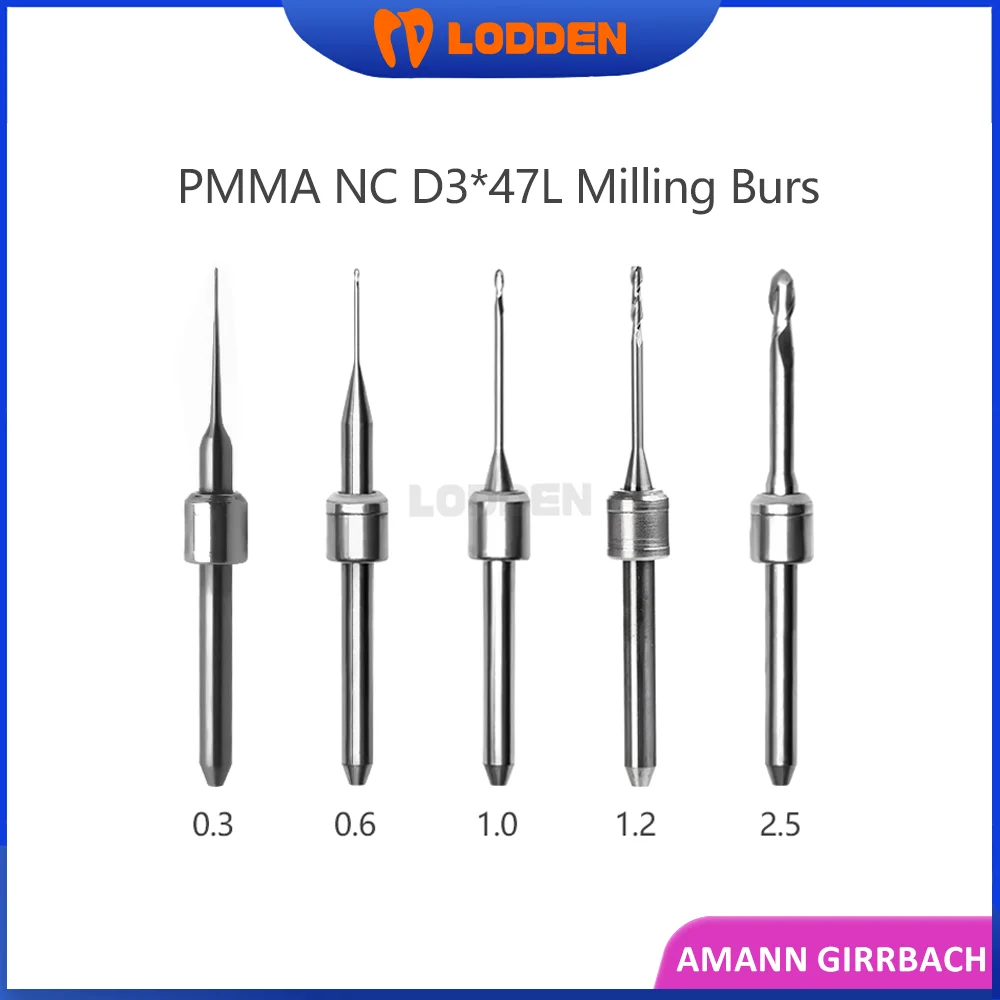 Dental Milling Burs for Amann Girrbach Machines Grinding Zirconia/PMMA/Glass Ceramic CAD CAM Milling Bur