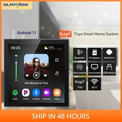 Amplificador de pared para hogar inteligente, sistema Android 11, 8ohm, 4 pulgadas, Tuya, WiFi, Control remoto Alexa con juego de altavoces de rango completo