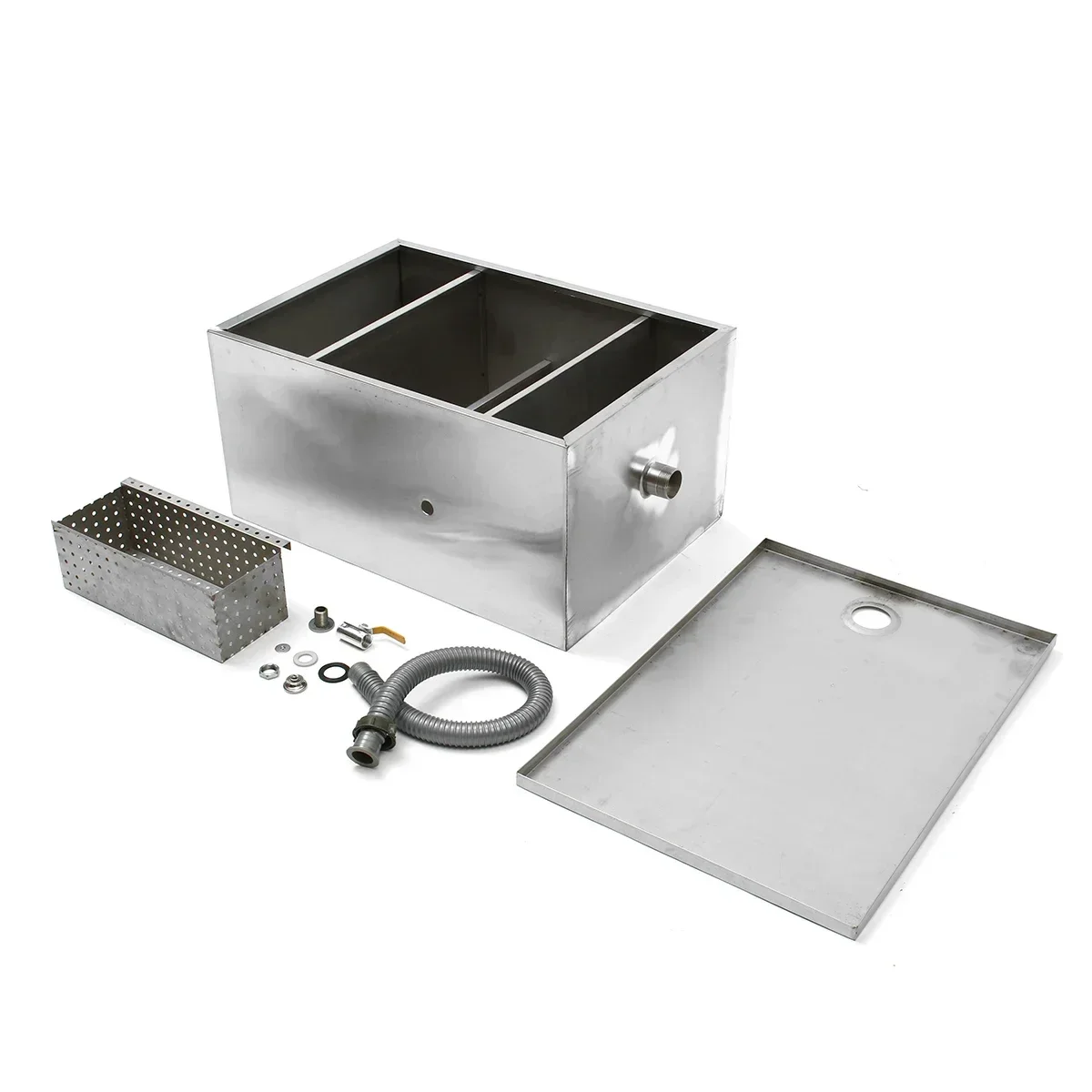400*250*250mm Stainless Steel For Restaurant Kitchen Waste Water Treatment Tools Grease Trap Interceptor Oil Water Separator