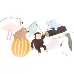 1pc Pull Flag 2m Rope Tropical Rainforest Animals Koala Bear Monkey Flamingo Child Penguin Birethday Party Kindergarten Decor