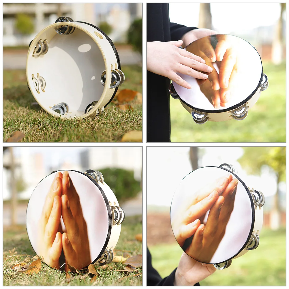 

Durable Handheld Tambourine Drum Kids Percussion Instrument Loud Sound Safe Design For Birthday Party Stage Performance Hand