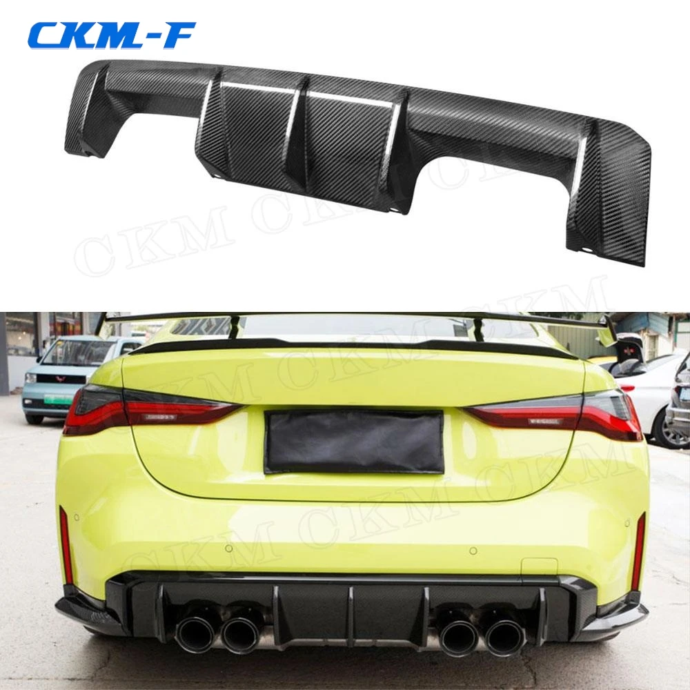 

Dry Carbon Fiber O Style Rear Bumper Lip Diffuser Spoiler Body Kits Accessories For BMW 3 4 Series G80 G82 G83 M3 M4 2021+