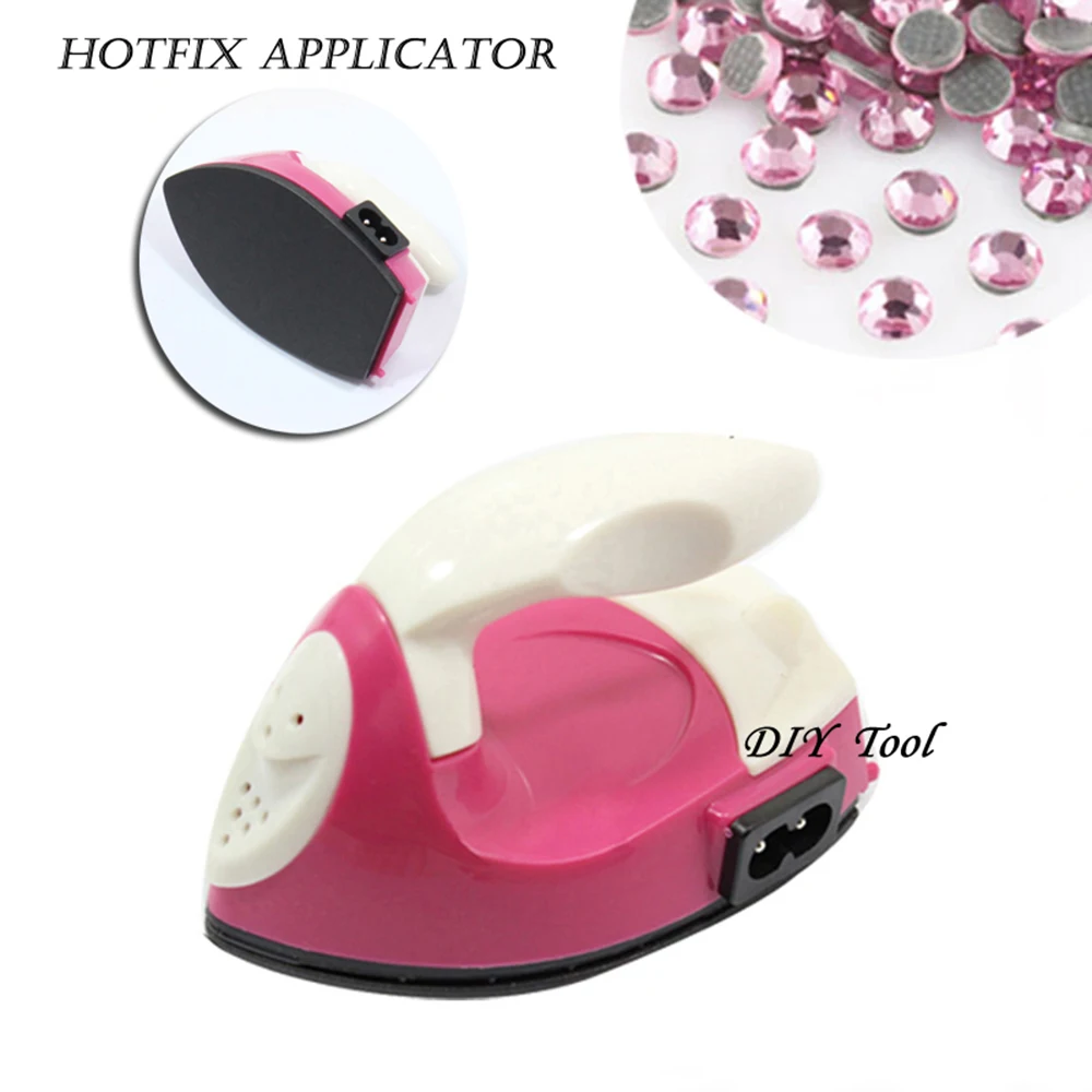 Rhinestones Heater Iron Pink&white Hot Fix Rhinestones Heat Gun Applicator Stones Heating Tool Hot Glue On Crystals for Clothes